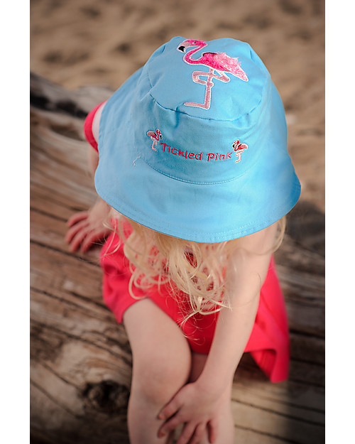 FlapJackKids Cappello Estivo Reversibile Anti-UV SPF 50+, Delfino+Fenicottero - 100% cotone Cappelli Estivi