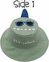 FlapJackKids Cappello Estivo Reversibile Anti-UV SPF 50+ - Dino+Dinosauro Surfista - 100% Cotone Cappelli Estivi