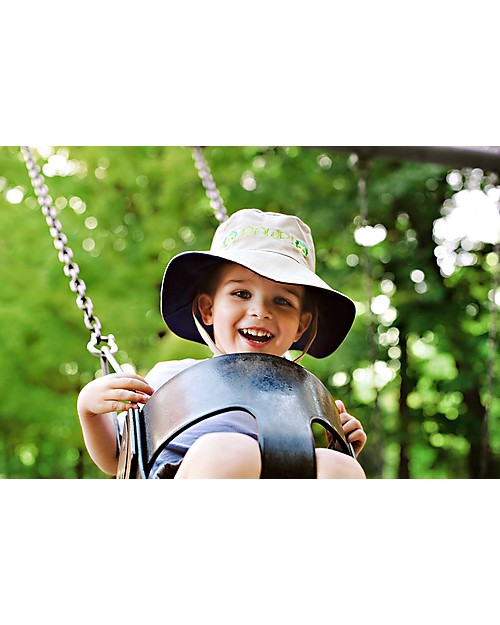 FlapJackKids Cappello Estivo Reversibile Anti-UV SPF 50+, Dinosauri - 100% cotone Cappelli Estivi