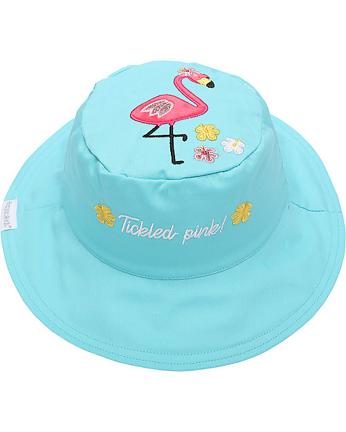 FlapJackKids Cappello Estivo Reversibile Anti-UV SPF 50+ Fenicottero+Ananas - 100% cotone Cappelli Estivi