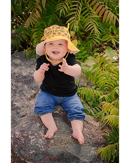 FlapJackKids Cappello Estivo Reversibile Anti-UV SPF 50+, Giraffa+Zebra - 100% cotone Cappelli Estivi