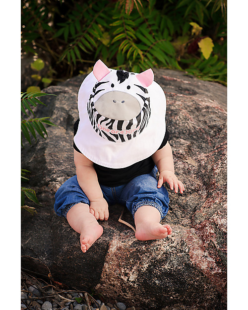 FlapJackKids Cappello Estivo Reversibile Anti-UV SPF 50+, Giraffa+Zebra - 100% cotone Cappelli Estivi