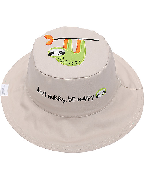 FlapJackKids Cappello Estivo Reversibile Anti-UV SPF 50+ Leone+Bradipo - 100% cotone Cappelli Estivi