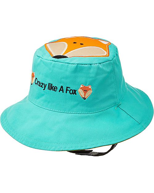 FlapJackKids Cappello Estivo Reversibile Anti-UV SPF 50+, Orsetto Lavatore+Volpe - 100% cotone Cappelli Estivi