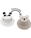 FlapJackKids Cappello Estivo Reversibile Anti-UV SPF 50+ - Panda+Koala - 100% Cotone - Nuovo Design Cappelli Estivi