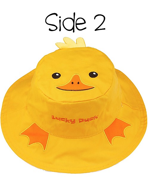 FlapJackKids Cappello Estivo Reversibile Anti-UV SPF 50+ Papera+Mucca - 100% cotone Cappelli Estivi