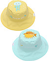 FlapJackKids Cappello Estivo Reversibile Anti-UV SPF 50+ Pesce+Medusa - 100% cotone Cappelli Estivi