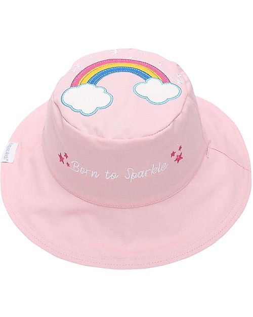 FlapJackKids Cappello Estivo Reversibile Anti-UV SPF 50+ - Rainbow+Unicorn - 100% Cotone Cappelli Estivi