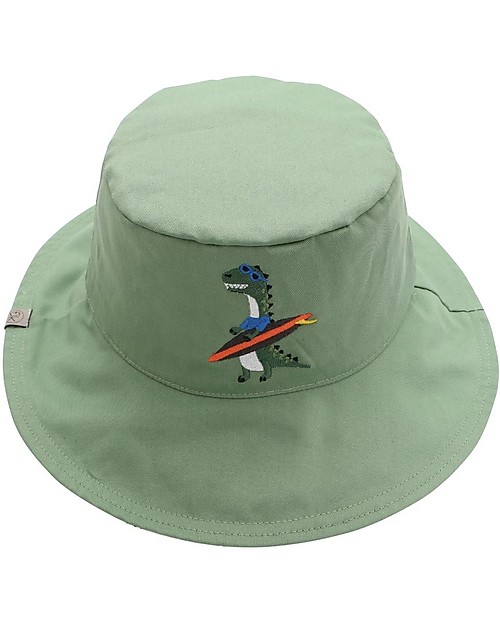 FlapJackKids Cappello Estivo Reversibile da Colorare con Pennarelli - 100% Cotone - Dino Cappelli Estivi