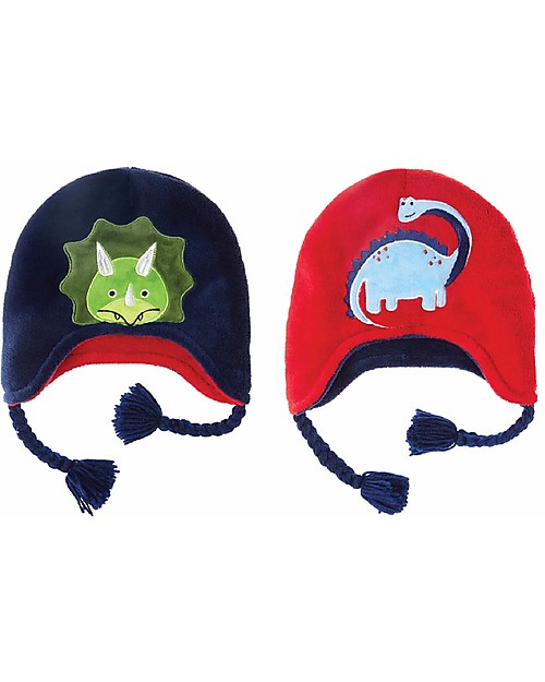 FlapJackKids Cappello Invernale Bimbo Reversibile Pile SPF 50 - Dino Cappelli Invernali