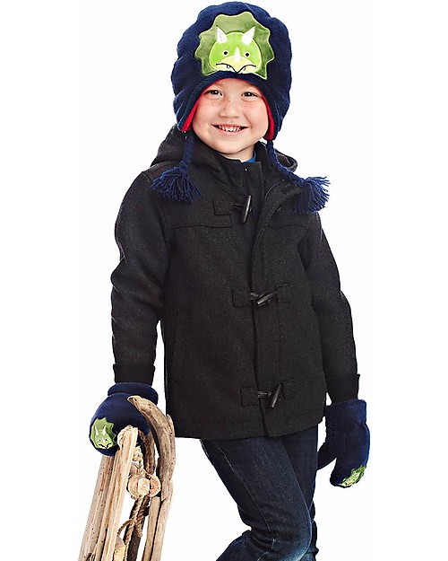 FlapJackKids Cappello Invernale Bimbo Reversibile Pile SPF 50 - Dino Cappelli Invernali