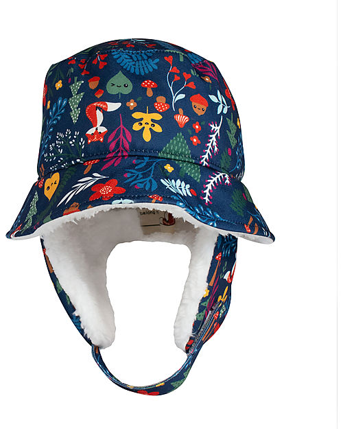 FlapJackKids Cappello Invernale Bucket - Forest - Morbido Tessuto Sherpa Cappelli Invernali