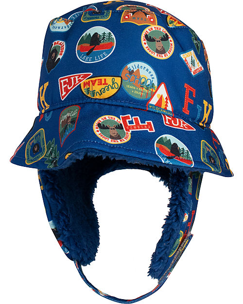 FlapJackKids Cappello Invernale Bucket - Patches - Morbido Tessuto Sherpa Cappelli Invernali