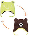 FlapJackKids Cappello Invernale Reversibile Anti-UV SPF 50+, Rana+Orso - 100% pile Cappelli Invernali