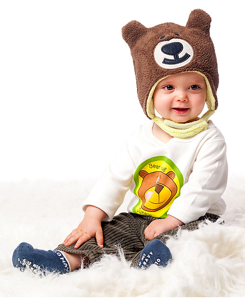 FlapJackKids Cappello Invernale Reversibile Anti-UV SPF 50+, Rana+Orso - 100% pile Cappelli Invernali