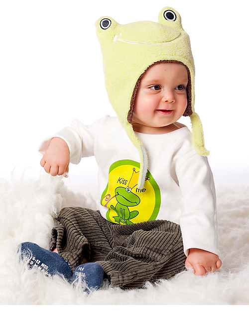 FlapJackKids Cappello Invernale Reversibile Anti-UV SPF 50+, Rana+Orso - 100% pile Cappelli Invernali