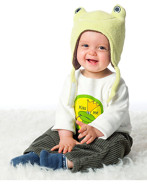 FlapJackKids Cappello Invernale Reversibile Anti-UV SPF 50+, Rana+Orso - 100% pile Cappelli Invernali