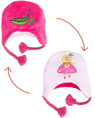 FlapJackKids Cappello Invernale Reversibile in Pile - Principessa+Pisellini - Anti-UV SPF 50+ null