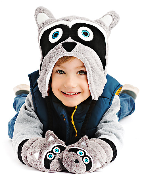 FlapJackKids Cappello Invernale Reversibile Pile SPF 50 - Orsetto Lavatore/Volpe Cappelli Invernali