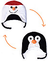 FlapJackKids Cappello Invernale Reversibile Pile SPF 50 - Pupazzo di neve/Pinguino Cappelli Invernali
