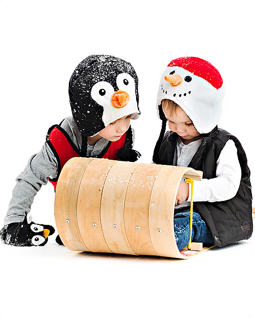 FlapJackKids Cappello Invernale Reversibile Pile SPF 50 - Pupazzo di neve/Pinguino Cappelli Invernali