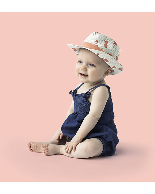 FlapJackKids Cappello Modello Fedora - Fenicotteri/Ananas Cappelli Estivi