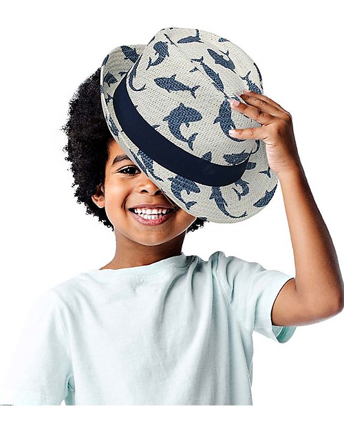FlapJackKids Cappello Modello Fedora - Squali - New Design Cappelli Estivi