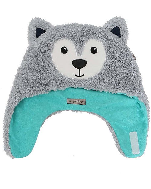 FlapJackKids Cappello Reversibile Tessuto Sherpa - Lupo + Occhiali da Sci - Ultra Morbido Cappelli Invernali