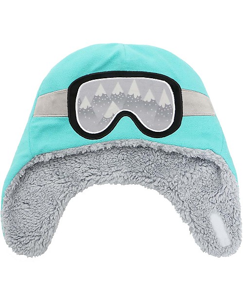 FlapJackKids Cappello Reversibile Tessuto Sherpa - Lupo + Occhiali da Sci - Ultra Morbido Cappelli Invernali