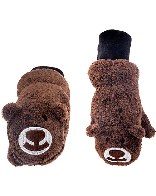 FlapJackKids Guanti-Pupazzo Orso in Caldissimo Pile, 2-6 anni Guanti