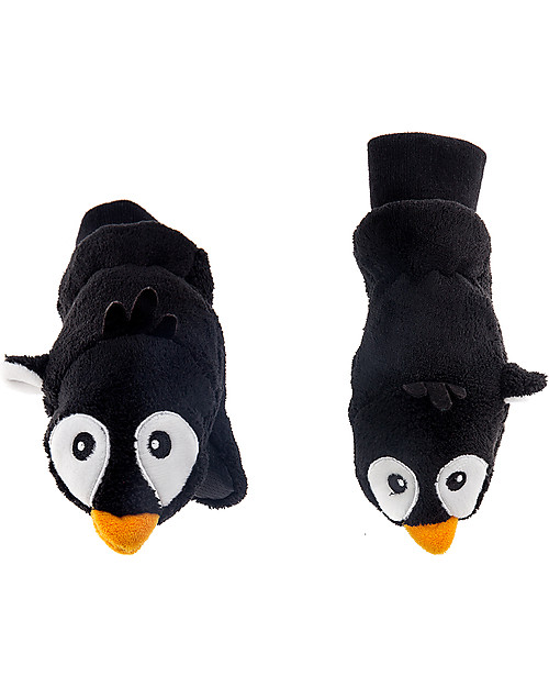 FlapJackKids Guanti-Pupazzo Pinguino In Caldissimo Pile, 2-6 anni Guanti