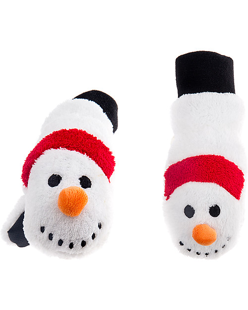FlapJackKids Guanti-Pupazzo Pupazzo di Neve in Caldissimo Pile , 2-6 anni Guanti