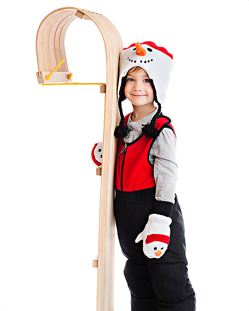 FlapJackKids Guanti-Pupazzo Pupazzo di Neve in Caldissimo Pile , 2-6 anni Guanti