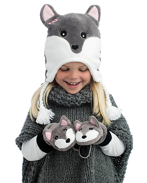 FlapJackKids Guanti-Pupazzo Volpe Artica in Caldissimo Pile, 2-6 anni Guanti