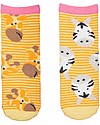 FlapJackKids Set 4 Paia di Calzini Antiscivolo - Giraffa e Zebra - Arancione/Rosa Calzini Antiscivolo