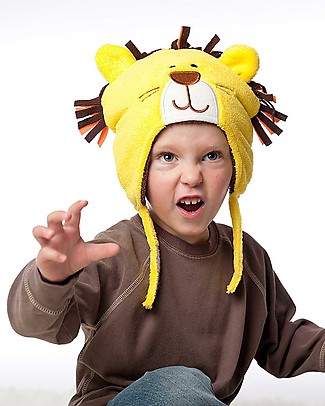 FlapJackKids Set Cappello Reversibile Leone/Scimmia + Guanti Leone - Pile Anti-UV SPF 50+ Cappelli Invernali