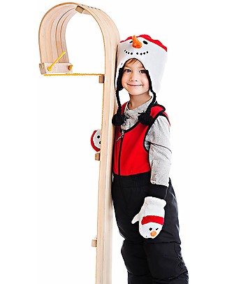 FlapJackKids Set Cappello Reversibile Pupazzo/Pinguino + Guanti Pupazzo - Pile Anti-UV SPF 50+ Cappelli Invernali