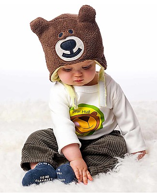 FlapJackKids Set Cappello Reversibile Rana/Orso + Guanti Rana - Pile Anti-UV SPF 50+ Cappelli Invernali