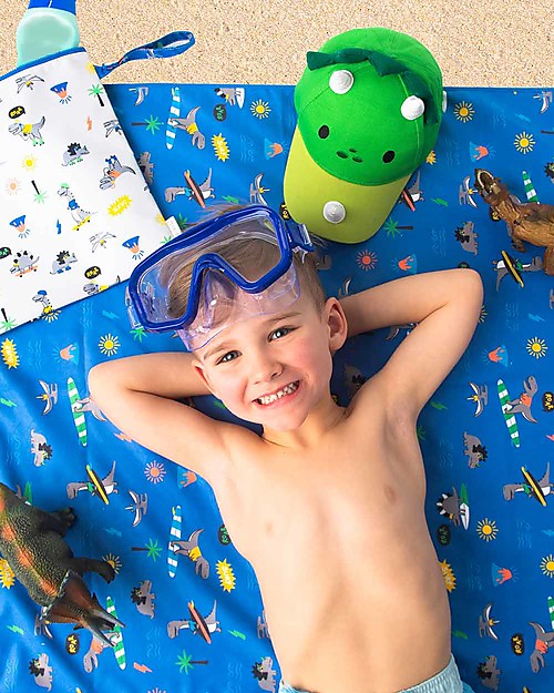 FlapJackKids Zainetto e Telo Mare 2 in 1 - Dinosauri Accappatoi e Asciugamani