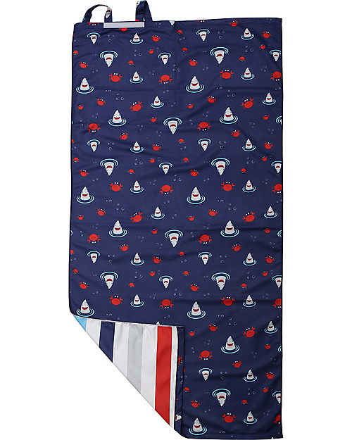 FlapJackKids Zainetto e Telo Mare 2 in 1 - Squalo/Granchio Accappatoi e Asciugamani