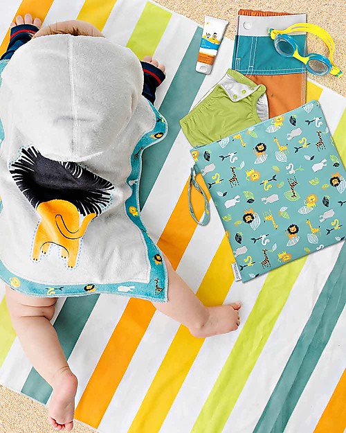 FlapJackKids Zainetto e Telo Mare 2 in 1 - Zoo Accappatoi e Asciugamani