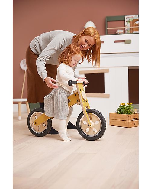 Flexa Bicicletta Senza Pedali in Legno - Giallo - da 3 Anni Biciclette senza Pedali