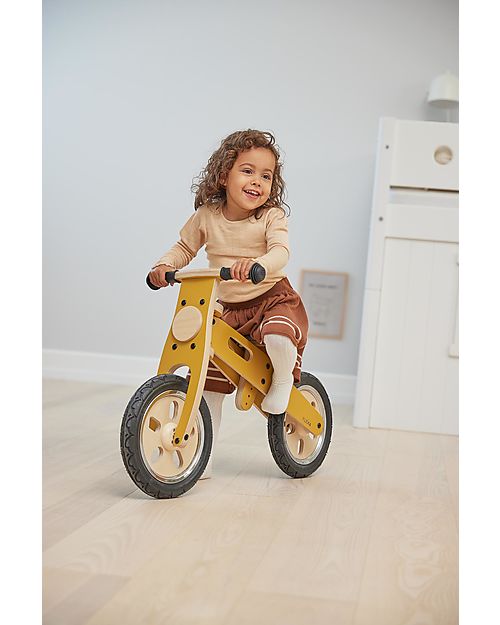 Flexa Bicicletta Senza Pedali in Legno - Giallo - da 3 Anni Biciclette senza Pedali