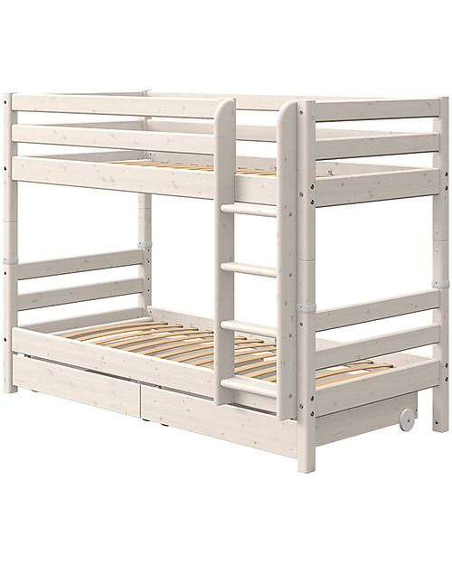 Flexa Letto a Castello Classic con Scala Dritta e Cassetti - 200x90 cm Letti a Castello