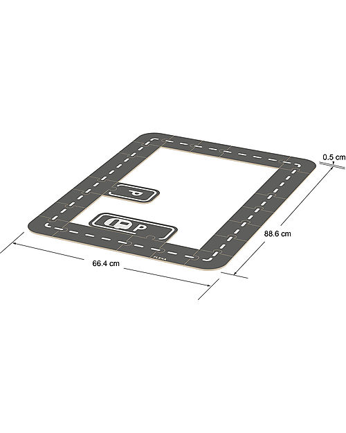 Flexa OUTLET - Puzzle Pista Auto - 22 Pezzi - Pezzo di Showroom Macchine e Trenini  in Legno