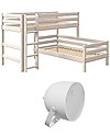 Flexa Set Cameretta - Letto a Castello Classic 200x90 cm + Lampada da Parete Monty Letti a Castello