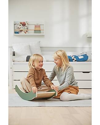 Flexa Tavola d'Equilibrio Mini in Legno - Verde - con Bordi Rialzati Giochi di Equilibrio_