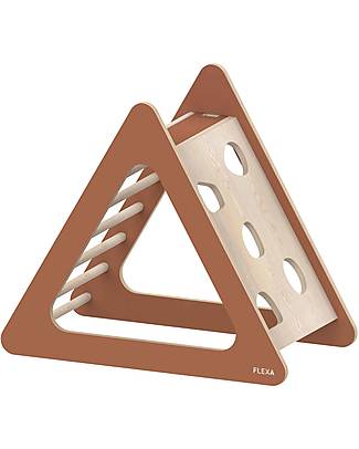 Flexa Torre Gioco in Legno Midi - Rose - con Scala + Parete di Arrampicata Giochi Montessoriani