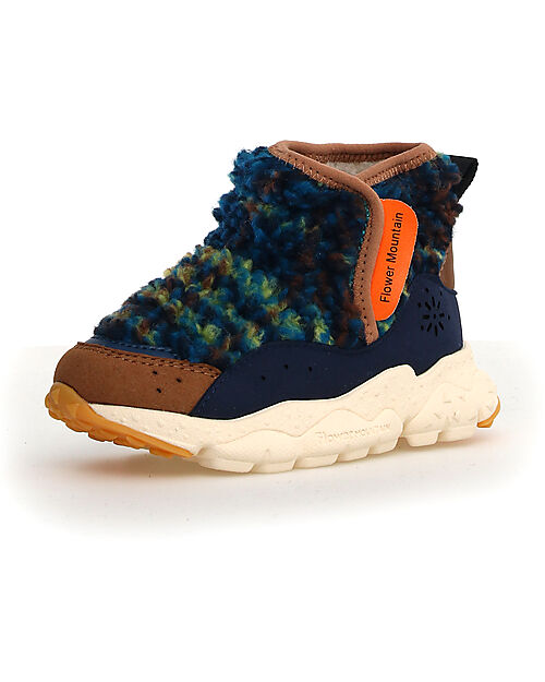Flower Mountain Scarponcino Taro WP Junior - Teddy - Marrone/Blu Navy - Ecopelle Scarpe