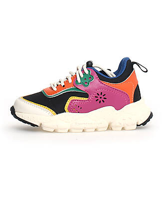 Flower Mountain Sneakers Doi Junior - Nylon - Nero Multicolore - Ecopelle e Tessuto Tecnico Riciclato Sneakers
